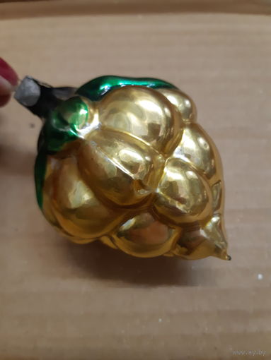 Ёлочная игрушка большая Ежевика, стекло. СССР