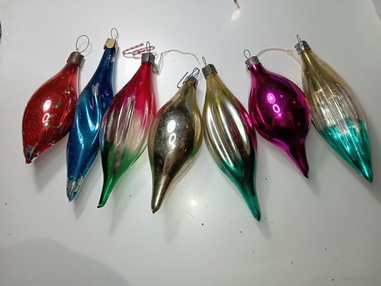 Ёлочная игрушка - Сосульки  , СССР .