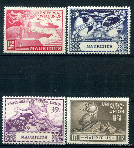 Британские колонии - Маврикий - 1949г. - 75 лет Всемирному почтовому союзу - 4 марки - полная серия, MNH [Mi 223-226]. #2-Bc-50-A-2