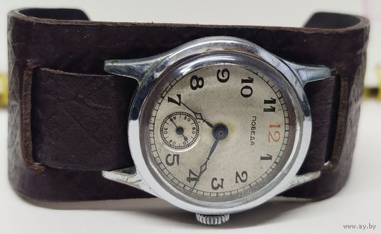 Часы "Победа Красная 12" 1 квартал 54г.в+Винтажный ремешок в комплекте!