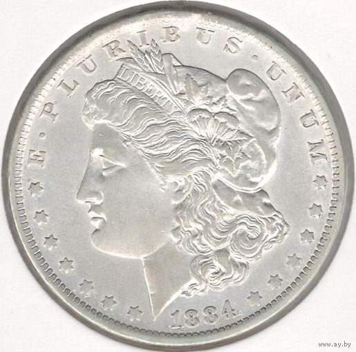 США 1 доллар 1884 года. Морган. Буква О. Серебро. Состояние UNC!