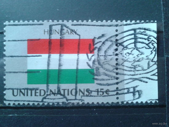 ООН Нью-Йорк 1980 Флаг Венгрии