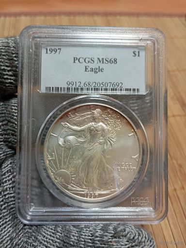 1 ДОЛЛАР 1997г.,США,MS 68!В КОЛЛЕКЦИЮ!