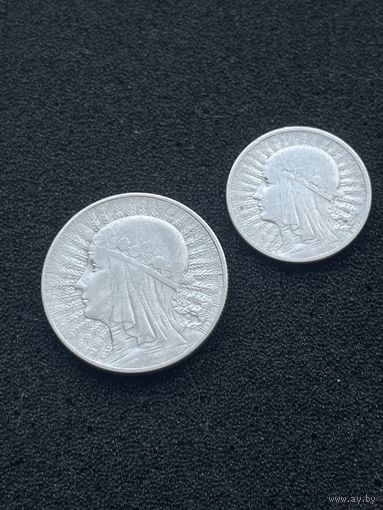 2 и 5 злотых Ядвига 1932 и 1933 в отличном состоянии