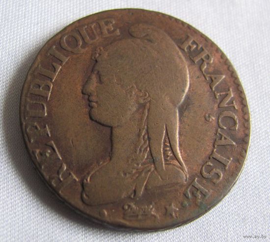 5 сантим L`AN 5 Франция первая республика Страсбург