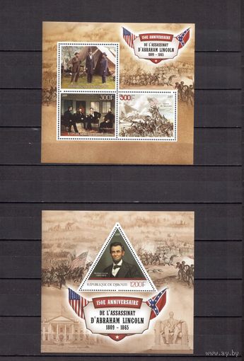 Джибути 2015 Личности Авраам Линкольн 1 лист и 1 блок MNH**
