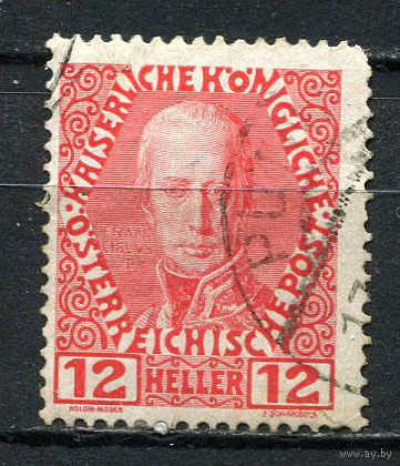 Австро-Венгрия - 1908 - Император Франц I - 12H - [Mi.145x] - 1 марка. Гашеная.  (Лот 23EM)-T7P4