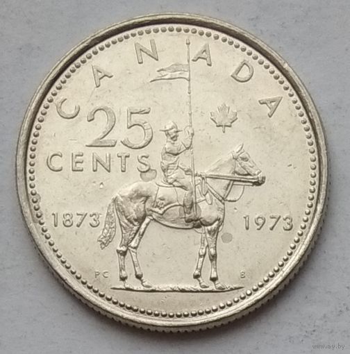 Канада 25 центов 1973 г. 100 лет конной полиции Канады