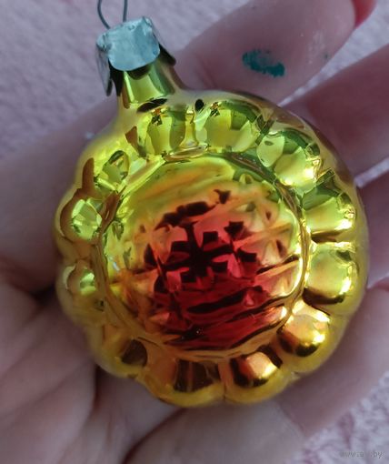 Ёлочная игрушка, стекло. Подсолнух