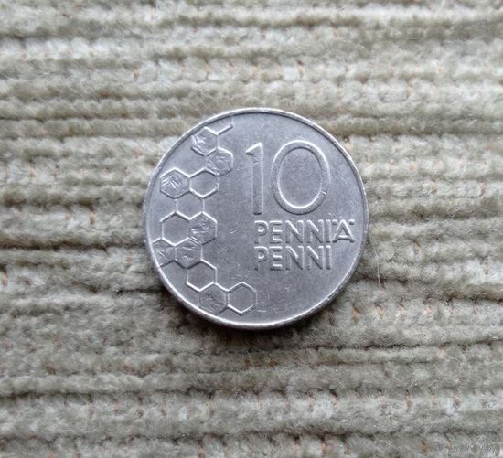 Werty71 Финляндия 10 пенни 1990 Соты Пчела