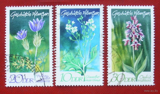 ГДР. Цветы. ( 3 марки ) 1970 года. 10-7.