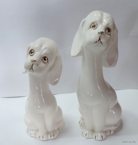 Статуэтки "Собаки" 90-е годы Европа. Фаянс. Высота 14.5 и 18 см. - 2 шт.