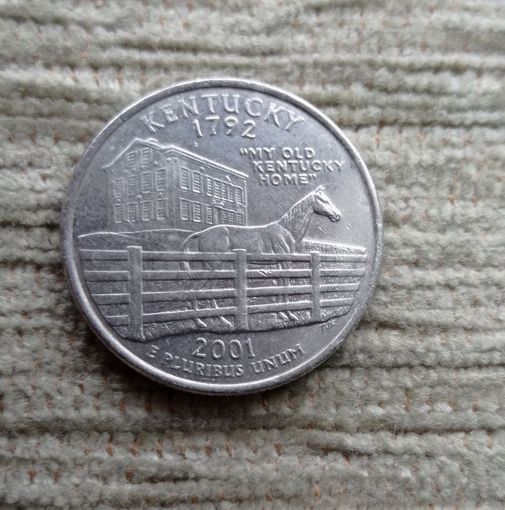 Werty71 США 1 квотер 25 центов 2001 D Кентукки Конь Лошадь
