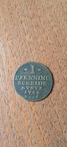 Княжество Анхальт - Бернбург 1 пфенниг 1746