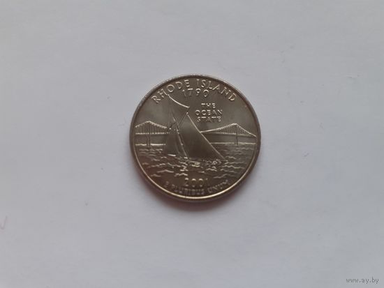 США квотер 2001 штат Род-Айленд