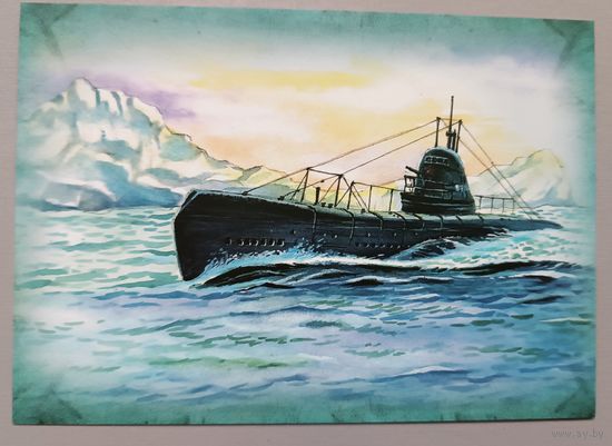 Подводная лодка типа "щука". Открытка