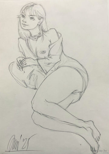 "Обнаженная милая" набросок а3