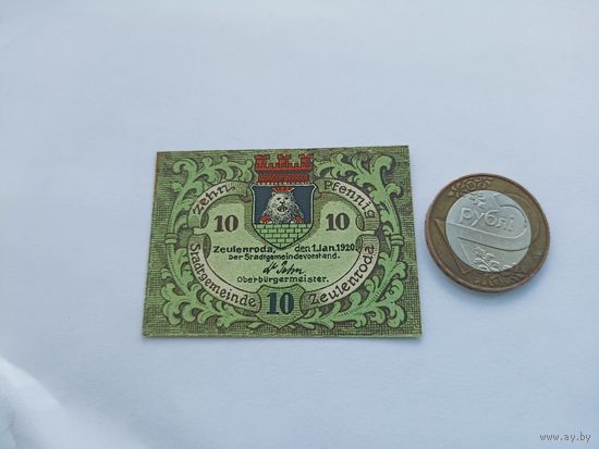 Германия 10 пфенингов 1920г  (9)