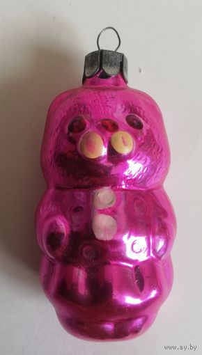 Елочная игрушка, Мишка, сиреневый цвет