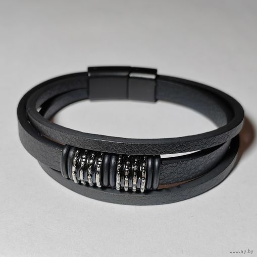 Браслет кожаный "Рябь"