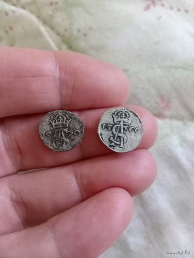 2 отличных двуденарика ВКЛ