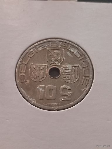 Бельгия 10 сантимов 1939 г. надпись - 'BELGIE - BELGIQUE
