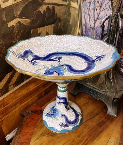 Ваза, фруктовница.Клуазоне,перегородчатая эмаль.Китай,20 век.