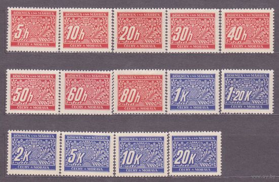 Рейх 1943 БОГЕМИЯ И МОРАВИЯ, МАРКИ ДОПЛАТЫ, доплатные Серия 1-14 **  (10