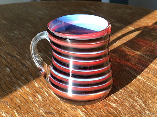 Чашка цветное стекло 10х9см винтаж