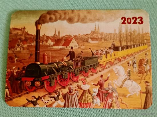 Календарик карманный 2023 паровоз