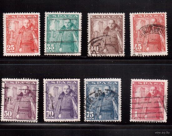 Испания-1948 (Мих.960-967)  гаш. , Стандарт, Личности, Генерал Франко(полная серия)