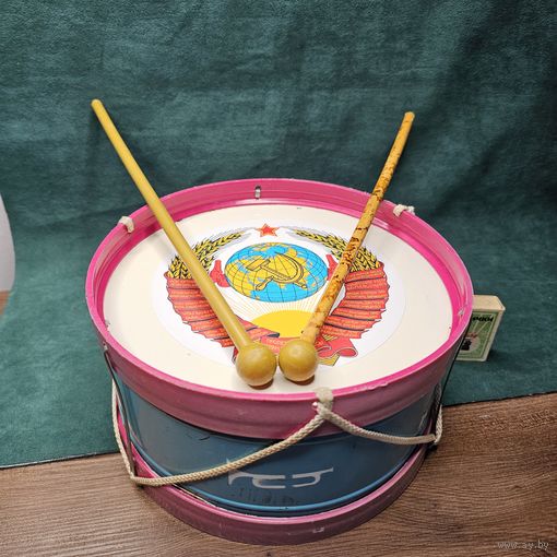 Старт с 1 Рубля !!! Игрушка СССР Барабан Пионеры герб !!!