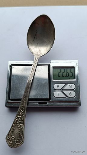Чайная ложка. Вес 22,65 грамма. Серебро 875. Не чищена. 31