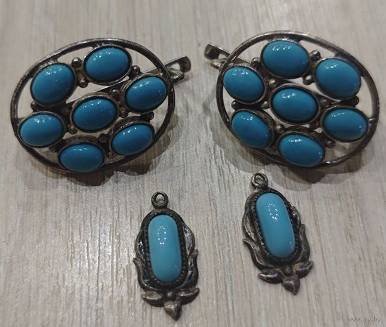 Украшалки в серебре под бирюзу. 11гр