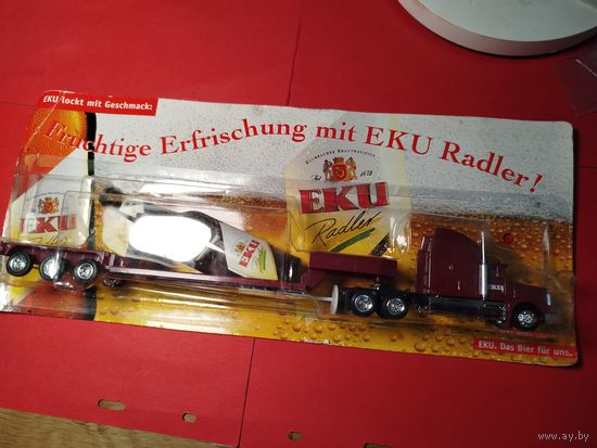 Машинка коллекционная. Немецкая. Грузовик с пивом EKU. В Блистере. С рубля. Редкость. (03) Дикий Нульц!.