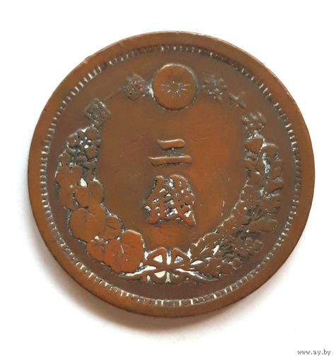 Япония. 2 сена 1880 г. (13 год Мэйдзи) Y#18.
