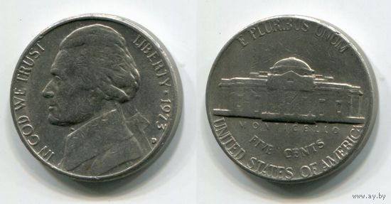 США. 5 центов (1973, буква D)