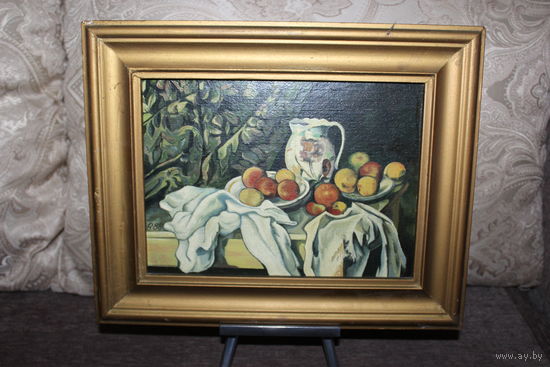 Картина маслом на грунтованном картоне, 1988 год, размер с рамой 34.5*27.5 см.