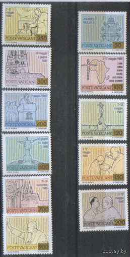 ВАТ. М. 792/802. 1981. Иоанн Павел II. ЧиСт.
