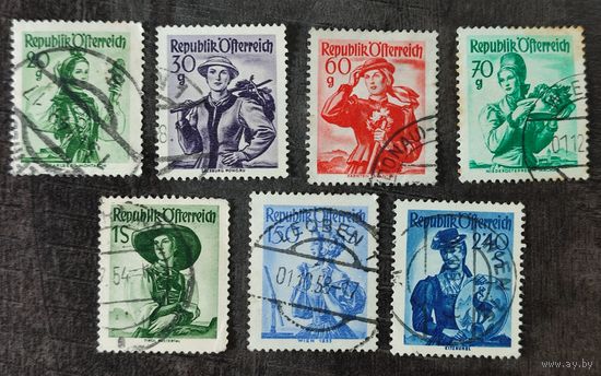 Марки Австрии 6 Провинциальные костюмы 1948/58