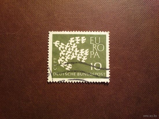 Германия 1961 г. Europa (C.E.P.T.) 1961 - Голуби.19 голубей, расположенных в форме летящего голубя./5а/