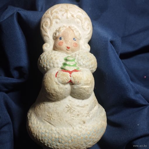 Елочная игрушка СССР Снегкрочка твердый литой пенопласт