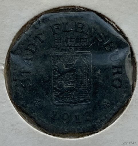Германия 10 пфеннигов 1917 г. Фленсбург (Flensburg) Шлезвиг-Гольштейн. Нотгельд. В холдере