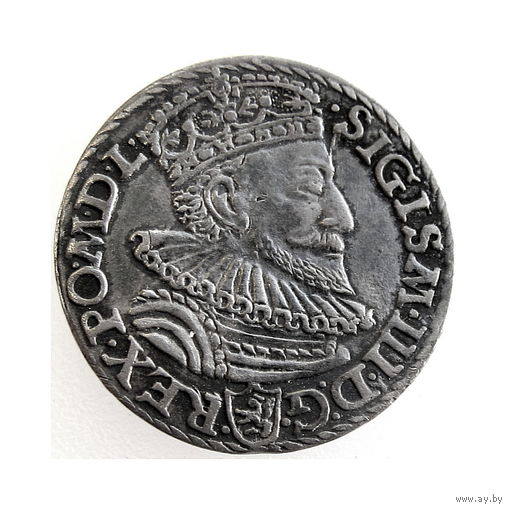 Польша, 3 гроша/ трояк 1593 (м.д. Мальборк)/ 3 Grossus (Mint: Malbork), POLONI 93, состояние ХF, Жигимонт III/ Sigismund III