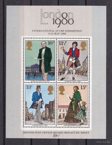 93.Br. Великобритания. 100 лет со дня смерти Роуленда Хилла. 1979 г. Block 2. MNH. Mi##804-807.