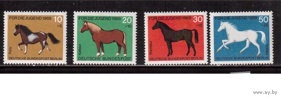 Германия(ФРГ)-1969,(Мих.578-581), ** , Фауна, Лошади(2)