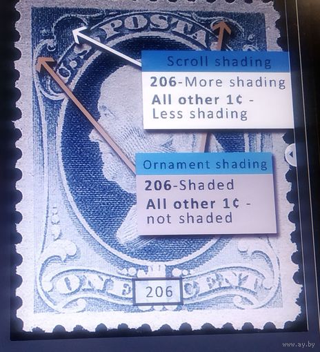 США \а35\ 1881. Персоналии. Франклин. Президент США \Sc206\хороший штемпель