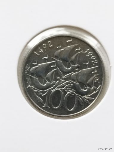 Сан Марино 100 лир 1992 г.