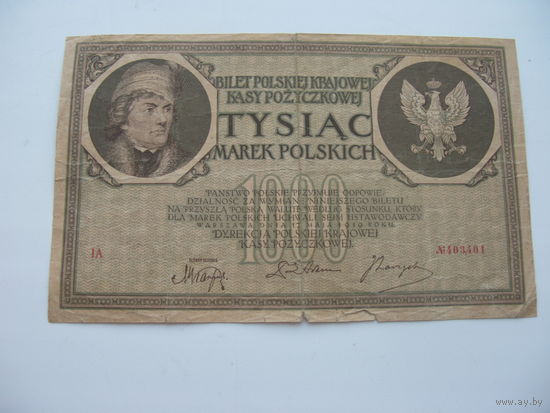 Польша 1000 марок 1919 г.  ( редкость )