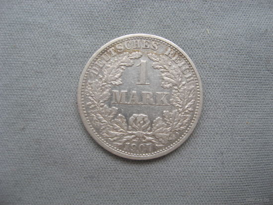 Германия 1 марка 1907 F Вильгельм II от 1 рубля без минимальной цены